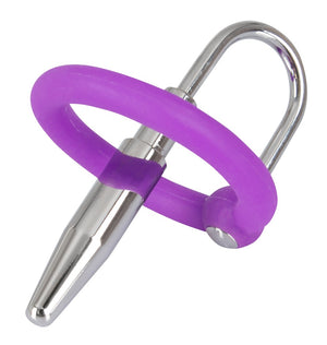 Penisplug eikelring met dilator een silicone - Paars
