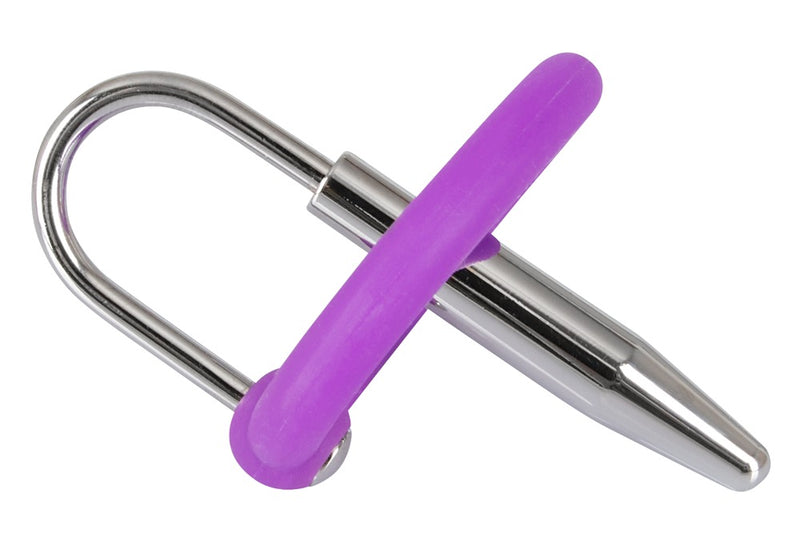 Penisplug eikelring met dilator een silicone - Paars