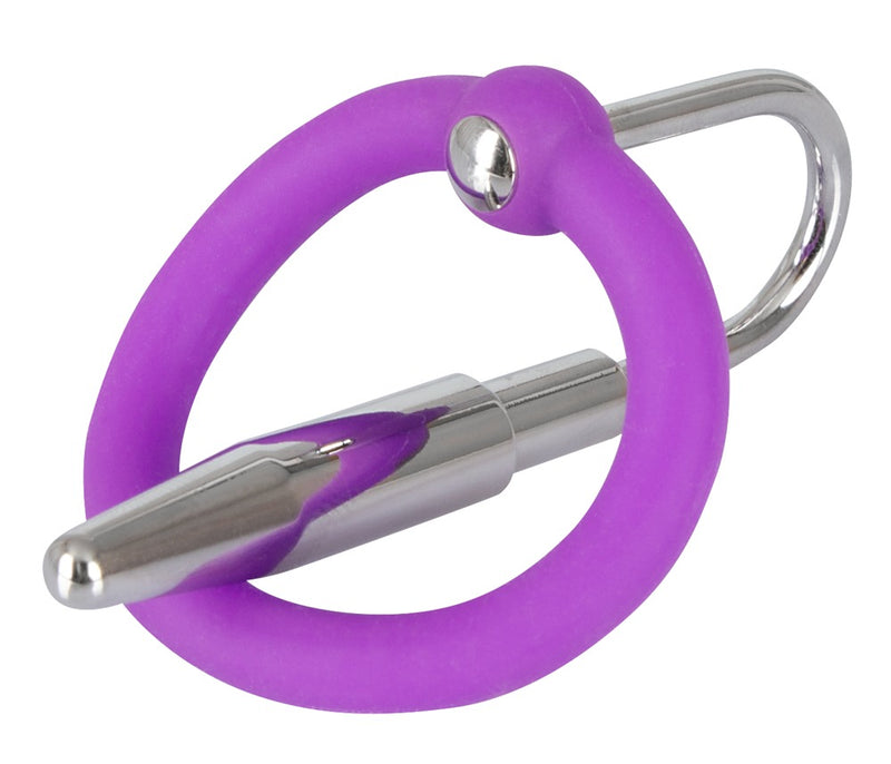 Penisplug eikelring met dilator een silicone - Paars