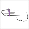 Penisplug eikelring met dilator een silicone - Paars