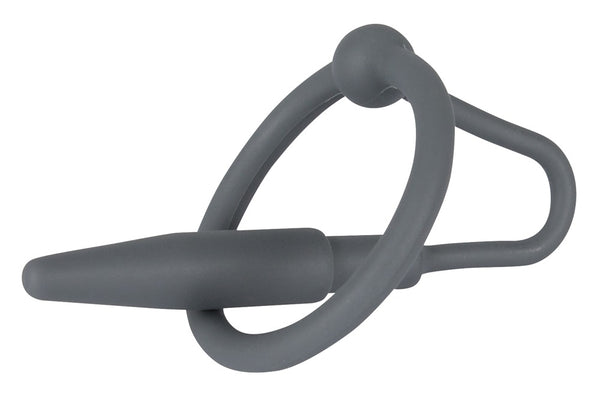 Penisplug Met Glansring met flexibele eikelring - Grijs - Penisplug - SKU: 5177470000