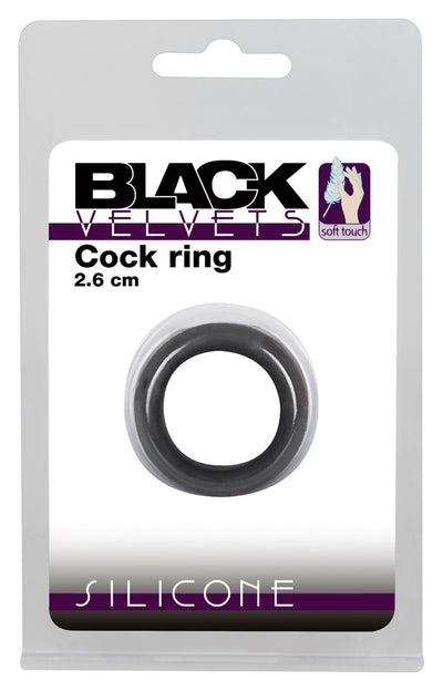 Black Velvets Cockring flexibel met bloedstuwend effect - Zwart