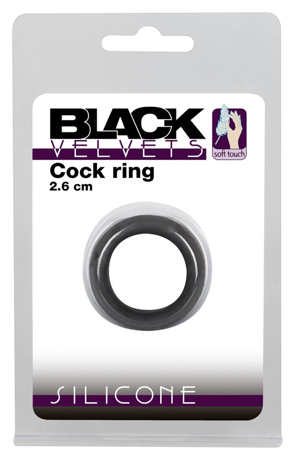 Black Velvets flexibele cock ring - Zwart