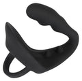 Black Velvets Cockring met butt plug & perineumbrug - Zwart