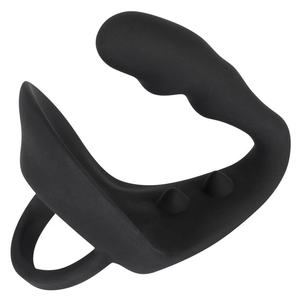 Black Velvets cockring met plug - Zwart - Black Velvets - SKU: 5182040000