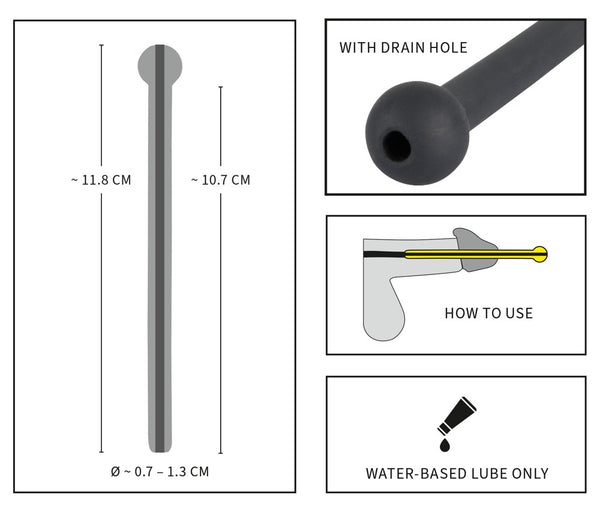 Penisplug Piss Play dilator - Zwart - Penisplug - SKU: 5183870000