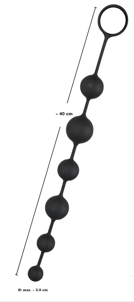 Black Velvets anal beads met variabele kralen - Zwart - Black Velvets - SKU: 5192000000