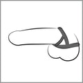 Bad Kitty Pik/bal ring - Zwart