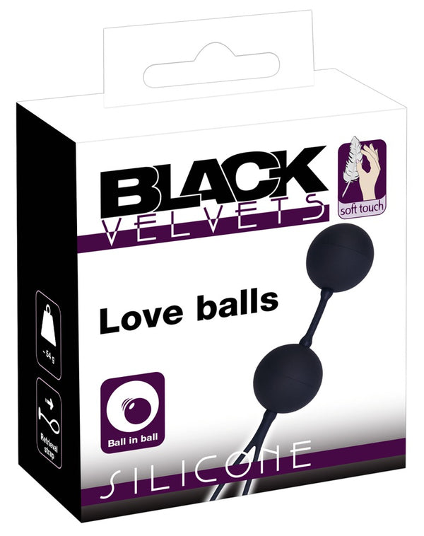 Black Velvets Love balls met roterende gewichten - Zwart - Black Velvets - SKU: 5217520000