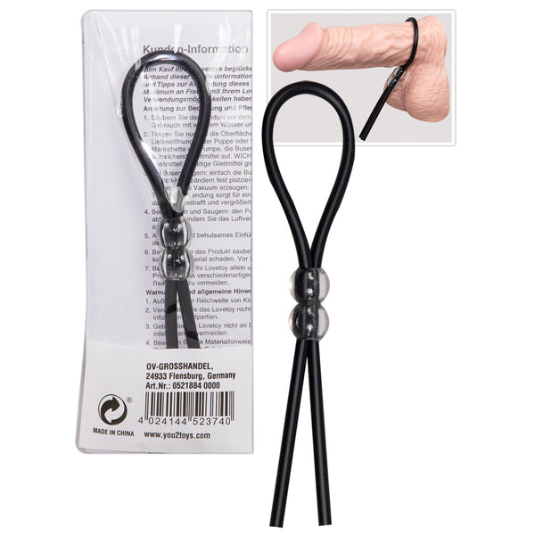 You2Toys penisring met parels - Zwart - You2Toys - SKU: 5218840000