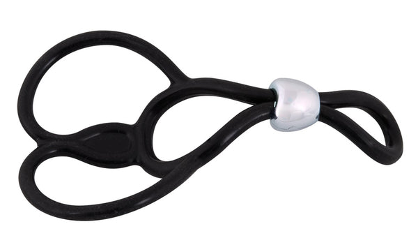 You2Toys driedubbele cockring met testikelringen - Zwart - You2Toys - SKU: 5226000000