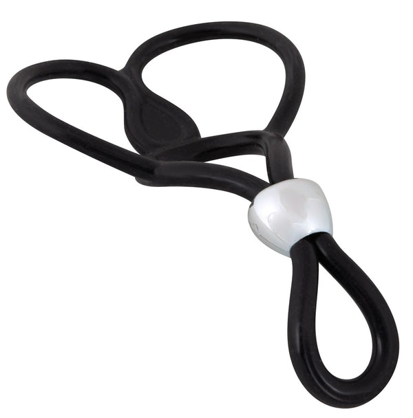 You2Toys driedubbele cockring met testikelringen - Zwart - You2Toys - SKU: 5226000000