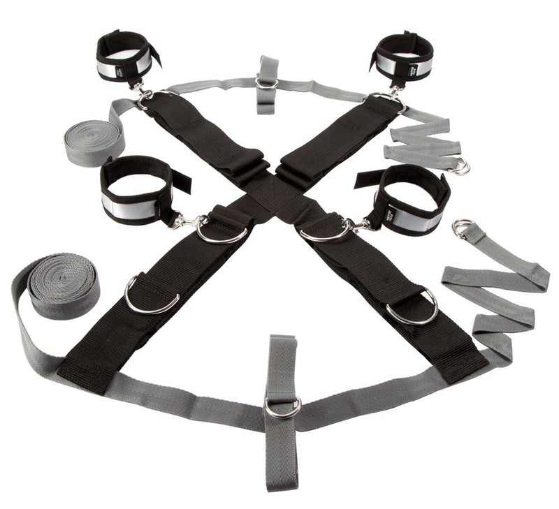 Fifty Shades of Grey kruisvormige bedrestraints - Zwart