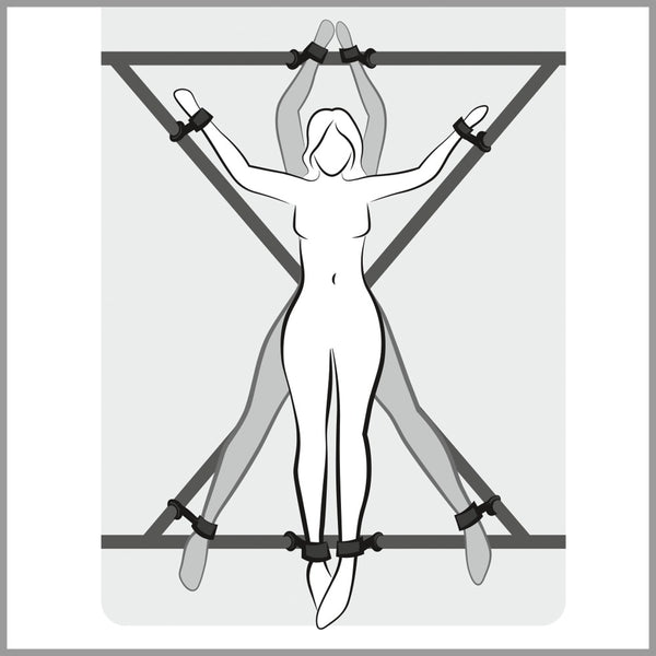 Fifty Shades of Grey kruisvormige bedrestraints - Zwart - Fifty Shades of Grey - SKU: 5231860000