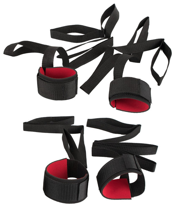 You2Toys jarretelset met restraints - Zwart - You2Toys - SKU: 5252780000
