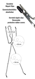 fetish Collection Harnas met tepel- en intieme klemmen - Zilver