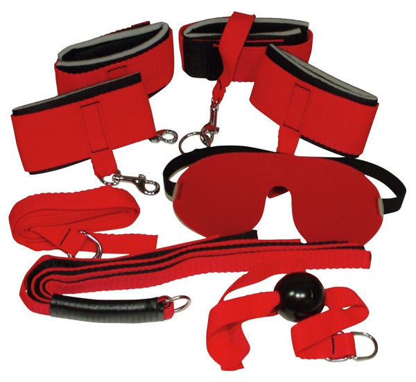 Bad Kitty bondage set met gag bal - Rood - Bad Kitty - SKU: 5282000000
