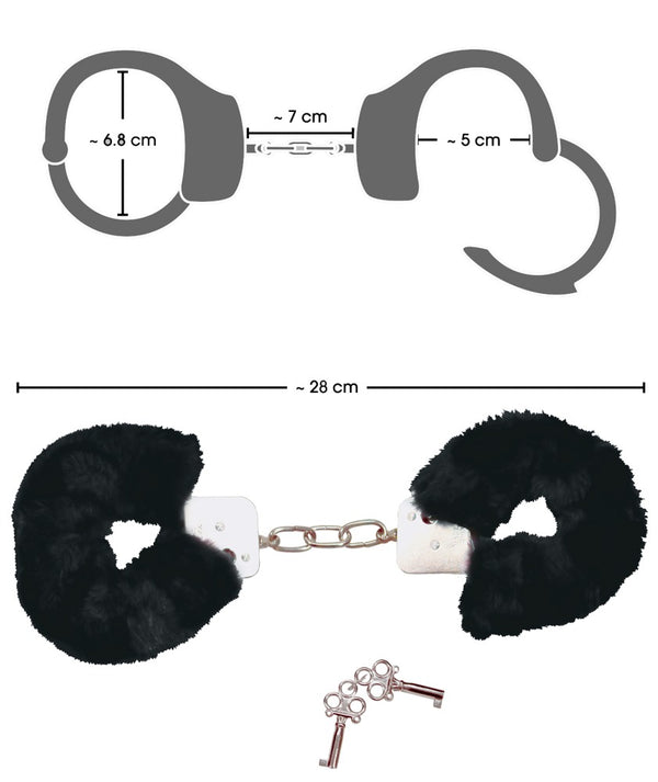 Bad Kitty pluche handboeien - Zwart - Bad Kitty - SKU: 5286410000