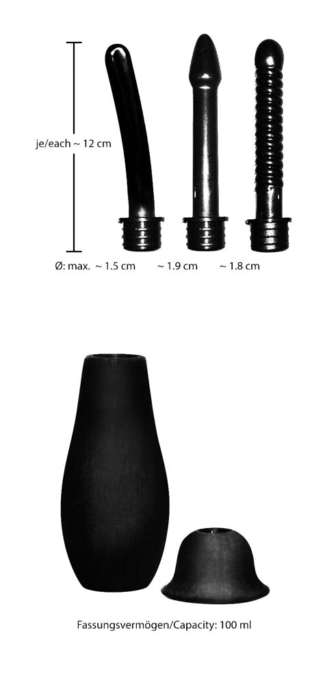 Bad Kitty Intieme douche met 3 opzetstukken - Zwart