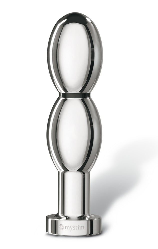 Mystim Dildo bipolair met elektrische pulsen - Zilver