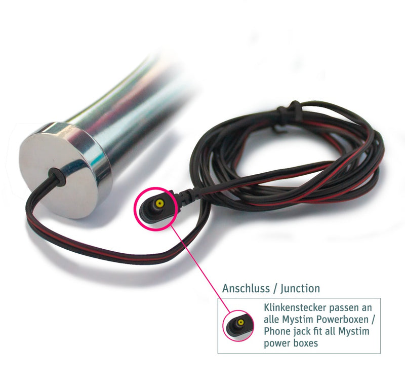 Mystim Dildo bipolair met elektrische pulsen - Zilver