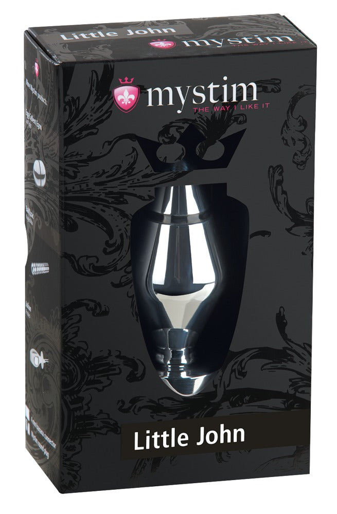 Mystim Butt plug met e-stim en taps toelopend - Zwart