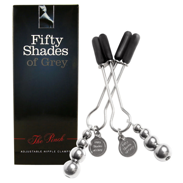 Fifty Shades of Grey tepelklemmen met gewichten - Zilver - Fifty Shades of Grey - SKU: 5305900000
