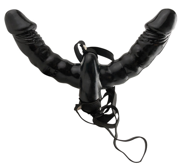 Fetish Fantasy Series dubbele strap-on vibrator - Zwart - Fetish Fantasy Series - SKU: 5308240000