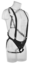 King Cock Strap-on jarretel set met holle dildo - Huidskleur