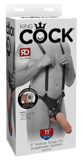 King Cock Strap-on jarretel set met holle dildo - Huidskleur