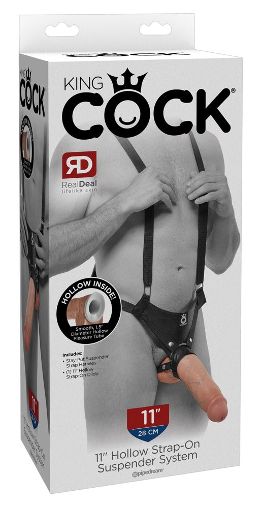 King Cock Strap-on jarretel set met holle dildo - Huidskleur - King Cock - SKU: 5316340000