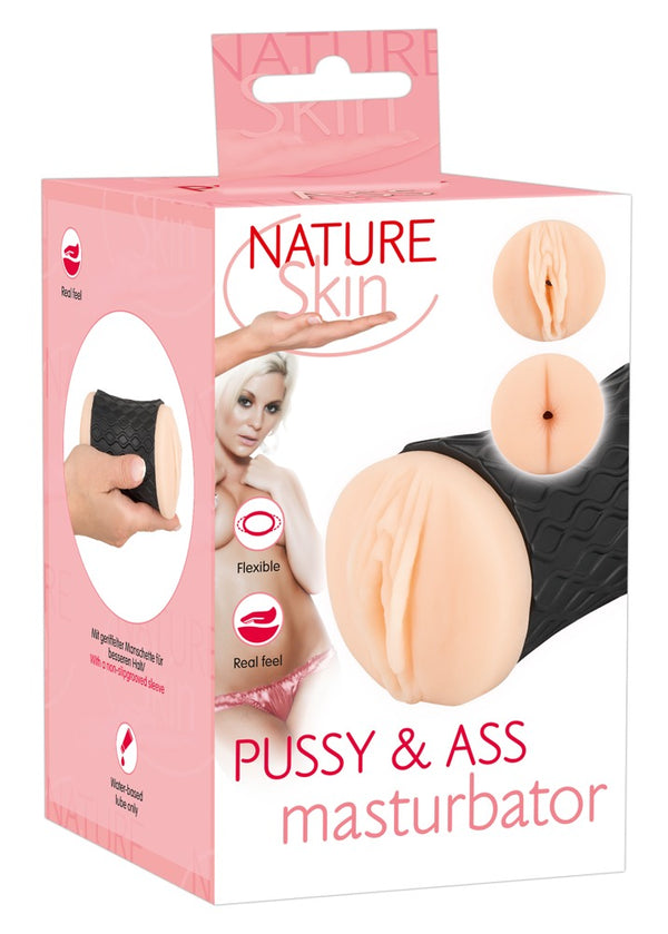 Nature Skin Trilkussen dubbelzijdig met vagina & anus - Licht - Nature Skin - SKU: 5319360000
