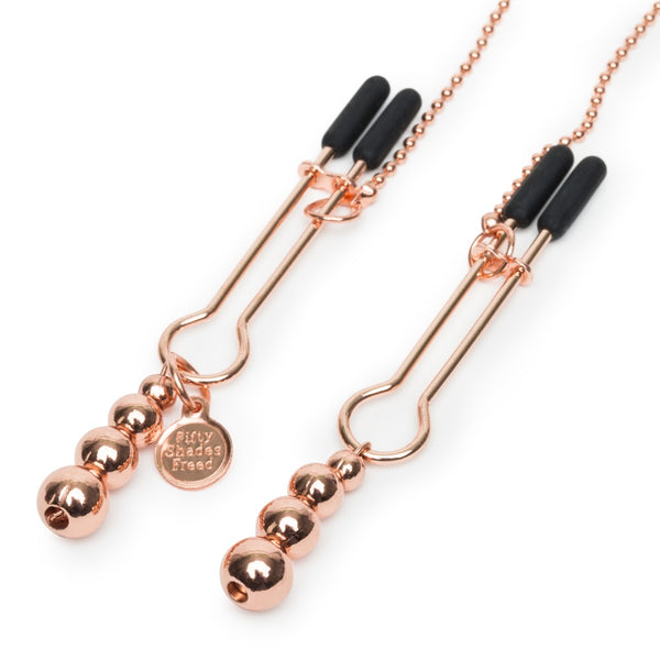 Fifty Shades of Grey tepelklemset met kralen - Goud - Fifty Shades of Grey - SKU: 5321930000