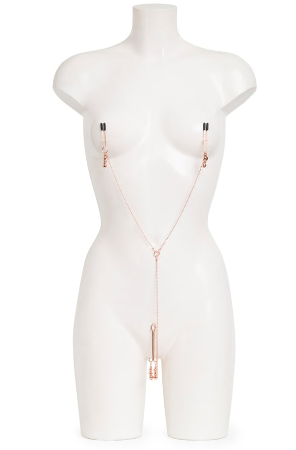 Fifty Shades of Grey tepelklemset met kralen - Goud - Fifty Shades of Grey - SKU: 5321930000