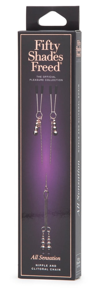 Fifty Shades of Grey tepelklemset met kralen - Goud - Fifty Shades of Grey - SKU: 5321930000