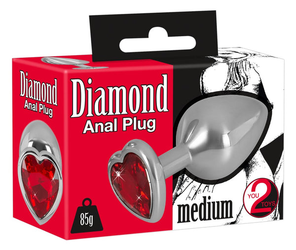 You2Toys Diamond plug aluminium - Zilver - You2Toys - SKU: 5327890000