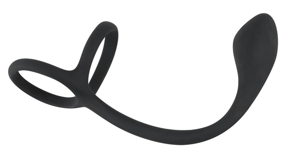 Black Velvets 3-in-1 butt plug met ring - Zwart - Black Velvets - SKU: 5329750000