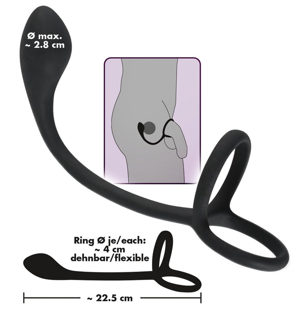 Black Velvets Cock & ball ring - Zwart - Black Velvets - SKU: 5329750000