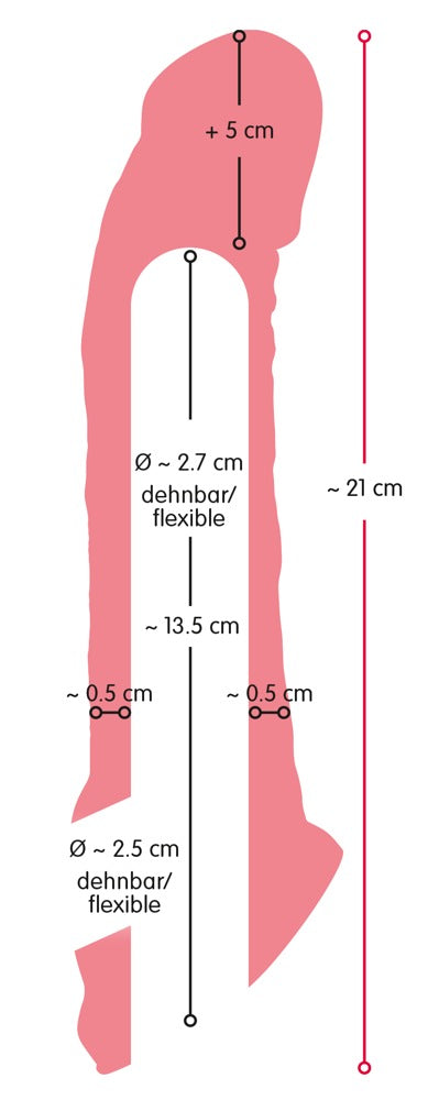 Nature Skin Penis sleeve met uitbreiding en eikel - Huidskleur - Nature Skin - SKU: 5329830000