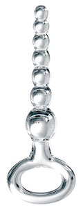 Icicles Anal beads gebogen met 7 kralen - Transparant