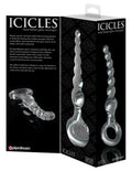 Icicles Anal beads gebogen met 7 kralen - Transparant