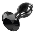 Icicles Butt plug kegelvormig met glazen diamantstop - Zwart
