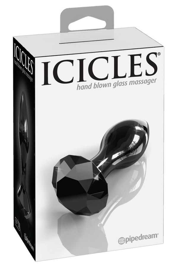Icicles Nee. 78 kegelvormige butt plug - Zwart - Icicles - SKU: 5331900000