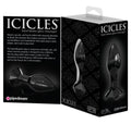 Icicles Butt plug kegelvormig met glazen diamantstop - Zwart