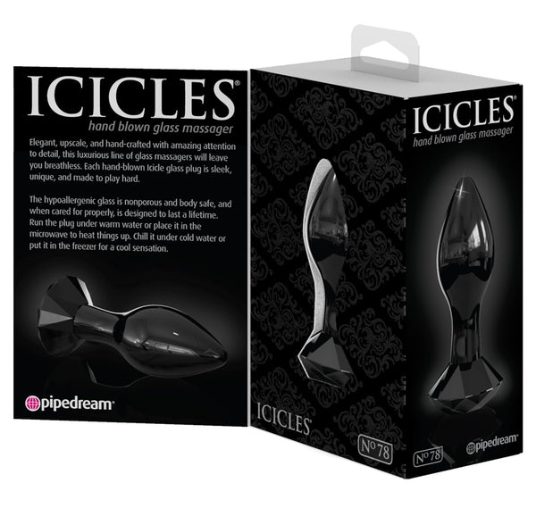 Icicles Nee. 78 kegelvormige butt plug - Zwart - Icicles - SKU: 5331900000