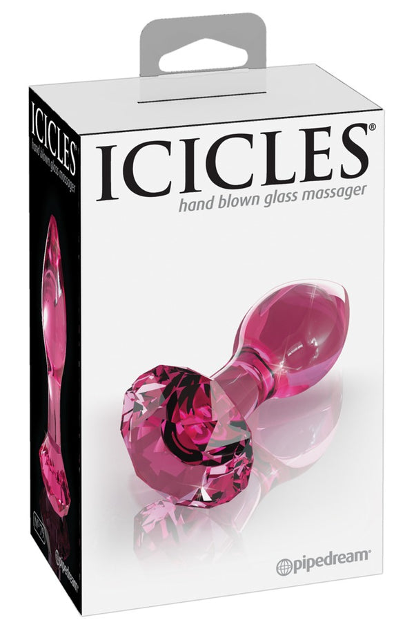 Icicles Butt plug kegelvormig met glasstop - Roze - Icicles - SKU: 5332030000