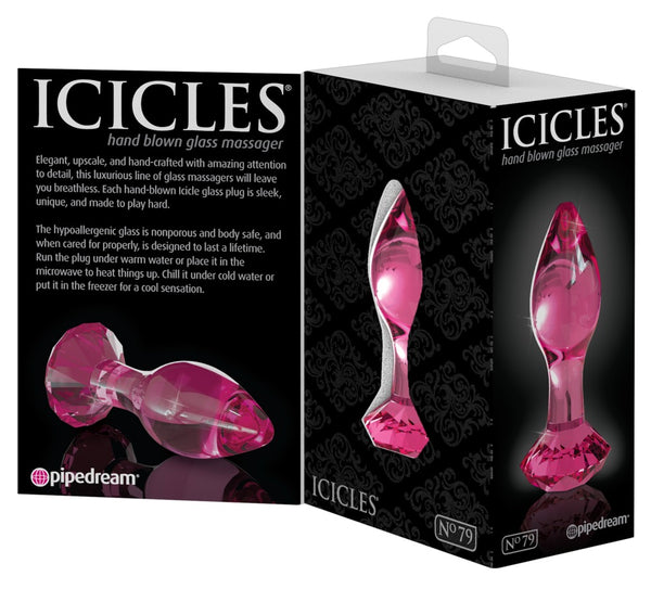 Icicles Butt plug kegelvormig met glasstop - Roze - Icicles - SKU: 5332030000
