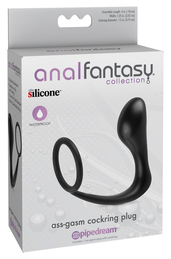 Anal Fantasy Collection Cockring plug - Zwart - Anal Fantasy Collection - SKU: 5334590000