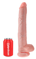 King Cock Dildo realistisch met eikel en testikels - Huidskleur
