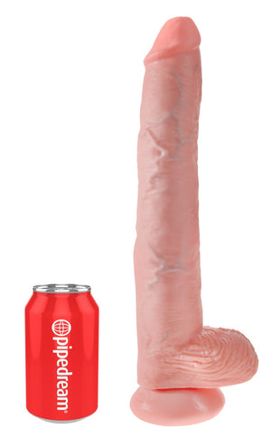 King Cock Dildo realistisch met eikel en testikels - Huidskleur